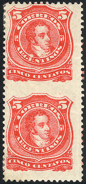 ARGENTINA GJ.84PH, Vertical Pair IMPERFORATE Between, Excellent Quality! - Otros & Sin Clasificación