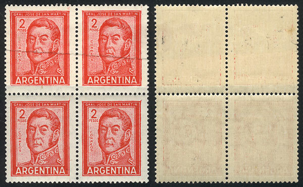 ARGENTINA GJ.1133, Block Of 4 With JOINT PAPER (splice) Variety, VF Quality! - Other & Unclassified