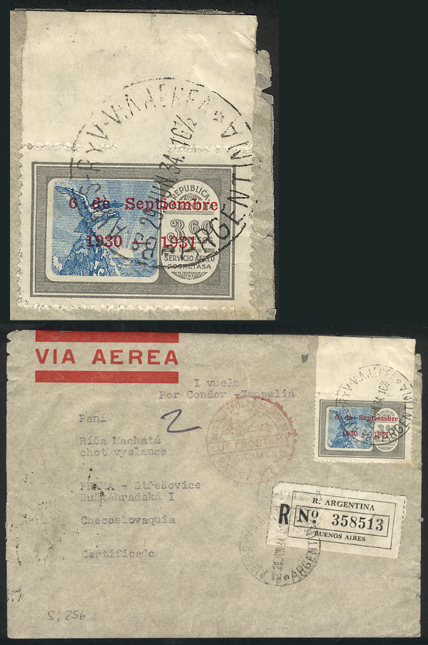 ARGENTINA GJ.719, 1931 3.60P. Anniversary Of The Revolution, High Value Of The S - Airmail