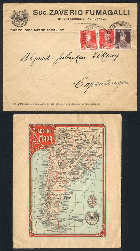 ARGENTINA "Cover Franked By 12c. (San Martín W/o Period Pair 5c. + 2c.), Sent Fr - Autres & Non Classés