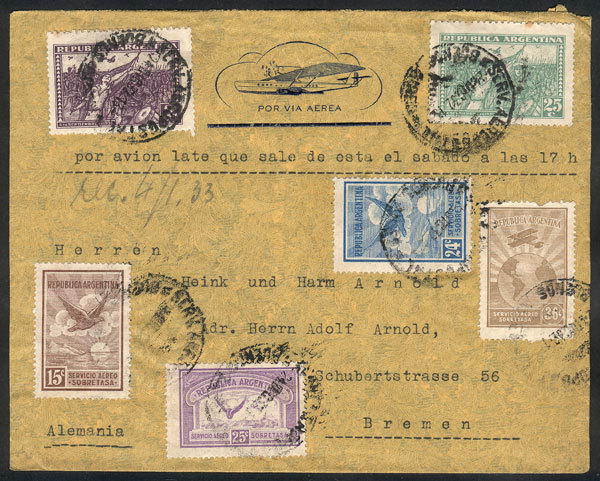 ARGENTINA Airmail Cover Sent To Germany On 24/DE/1932, Very Nice Multicolor Post - Autres & Non Classés