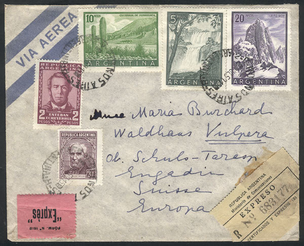 ARGENTINA Express Airmail Cover Posted From Buenos Aires To Switzerland On 4/JUL - Autres & Non Classés