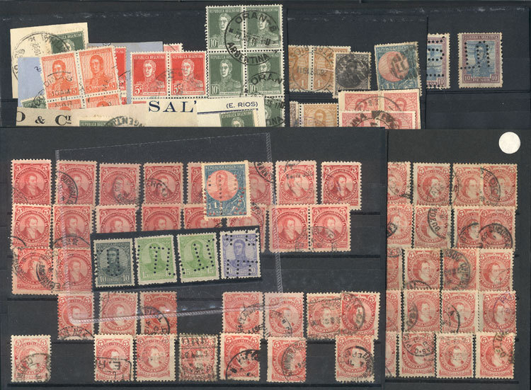 ARGENTINA Lot Of Used Stamps + Some Examples With Perforated Cancel, VF General - Collections, Lots & Séries