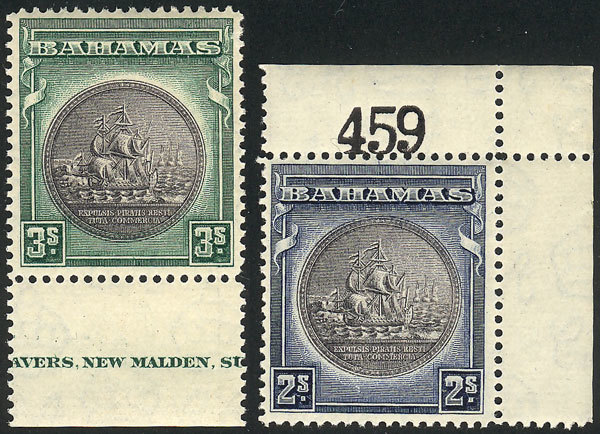 BAHAMAS Sc.88 + 89, 1930 The 2 High Values Of The Set, With Sheet Margin And Cor - Autres & Non Classés