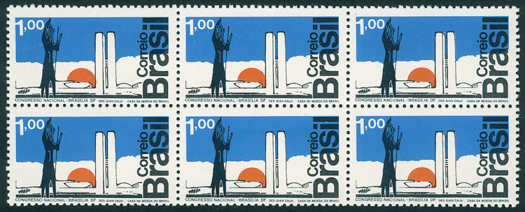 BRAZIL Sc.1266, 1972 Architecture, Art (sculpture), Block Of 6, Unmounted, VF Qu - Autres & Non Classés