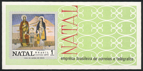 BRAZIL Sc.1181, 1970 Christmas, Very Nice, Catalog Value US$60. - Hojas Bloque