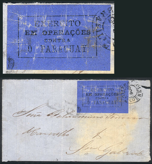 BRAZIL "PARAGUAYAN WAR/WAR OF THE TRIPLE ALLIANCE: Cover Front Sent To San Gabri - Autres & Non Classés