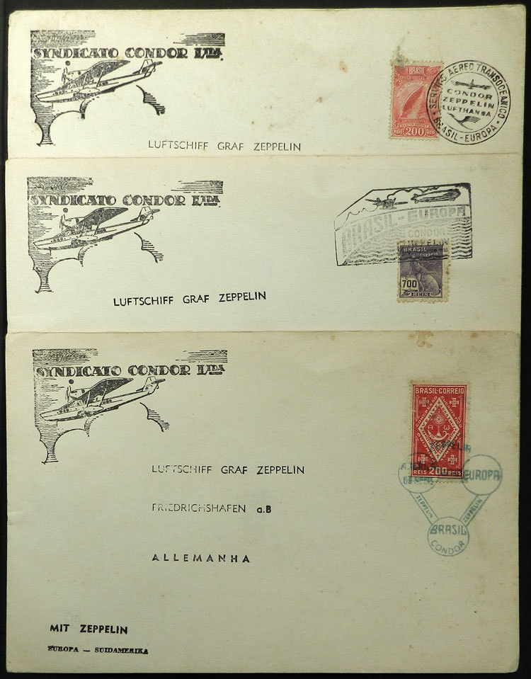 BRAZIL "Circa 1933, 3 Special Covers Of The ""Syndicato Condor Ltda."" With Inte - Other & Unclassified