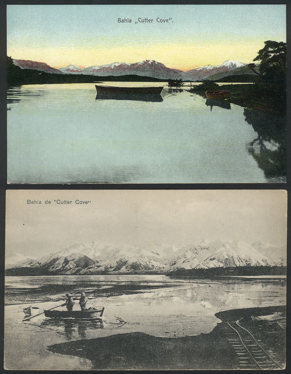 CHILE CUTTER COVE BAY, 2 Old Postcards With Very Nice Views (circa 1905), Excell - Chile