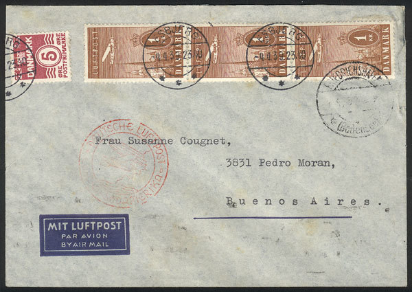 DENMARK Airmail Cover Sent From Esbjerg To Argentina On 4/AU/1939 Franked With 3 - Autres & Non Classés