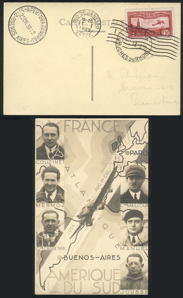 FRANCE Special PC Commemorating The First Flight Arc-En-Ciel To South America, S - Altri & Non Classificati