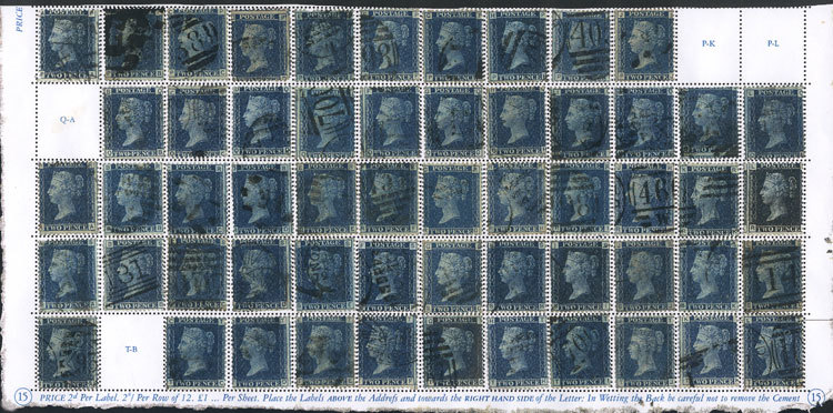 GREAT BRITAIN Sc.29 + Similar Values, Beginning Of The Reconstruction Of A Sheet - Autres & Non Classés