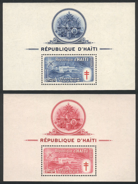 HAITI Sc.CB7a + CB8a, 1949 Fight Against Malaria And TB, Set Of 2 MNH Souvenir S - Haïti