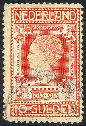 NETHERLANDS Sc.101, 1913 10G. Used, Minor Defects On Back But Very Good Front, C - Autres & Non Classés