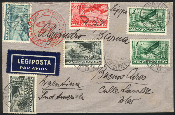 HUNGARY Airmail Cover Sent From Budapest To Argentina On 22/JUN/1937 By Germany - Autres & Non Classés