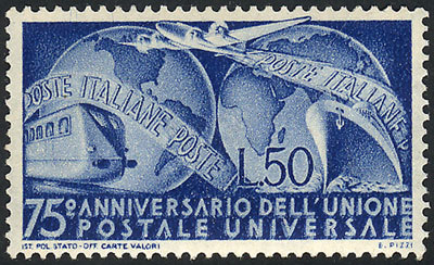 ITALY Sc.514, 1949 UPU 75 Years, MNH, Excellent Quality, Catalog Value US$60. - Unclassified