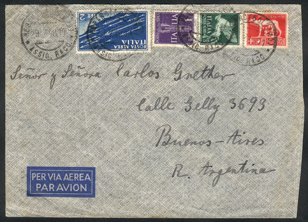 ITALY Airmail Cover Sent From Merano To Argentina On 29/JUL/1940, Minor Defects, - Sin Clasificación