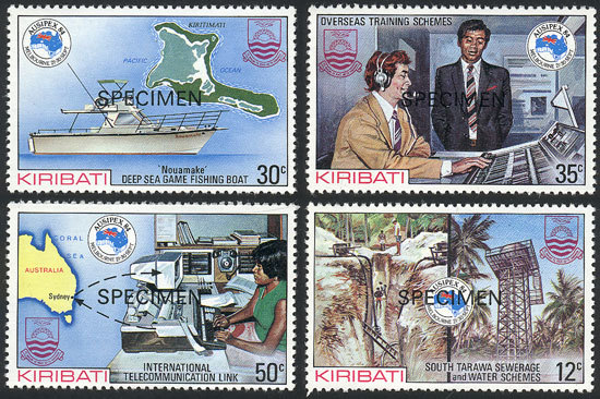 KIRIBATI Sc.444/7, 1984 Ships, Maps & Communications, Cpl. Set Of 4 Values With - Kiribati (1979-...)