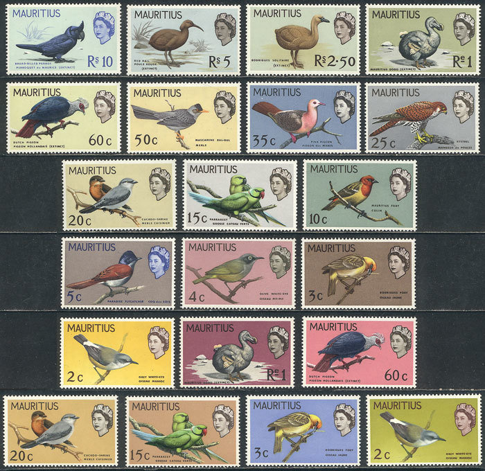 MAURITIUS Sc.276/290 + 327/332, 1965 And 1968 Birds, Cpl. Set Of 21 MNH Values, - Maurice (1968-...)