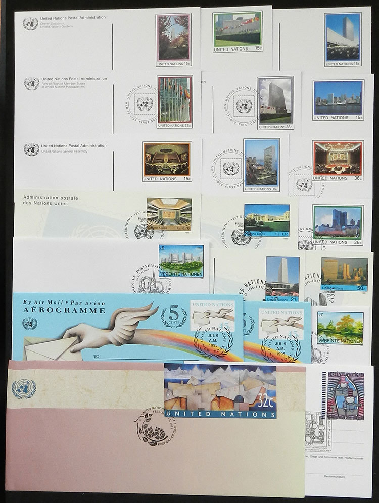 UNITED NATIONS 20 Modern Postal Stationeries, Unused Or With Postmark Of First D - Collections, Lots & Séries