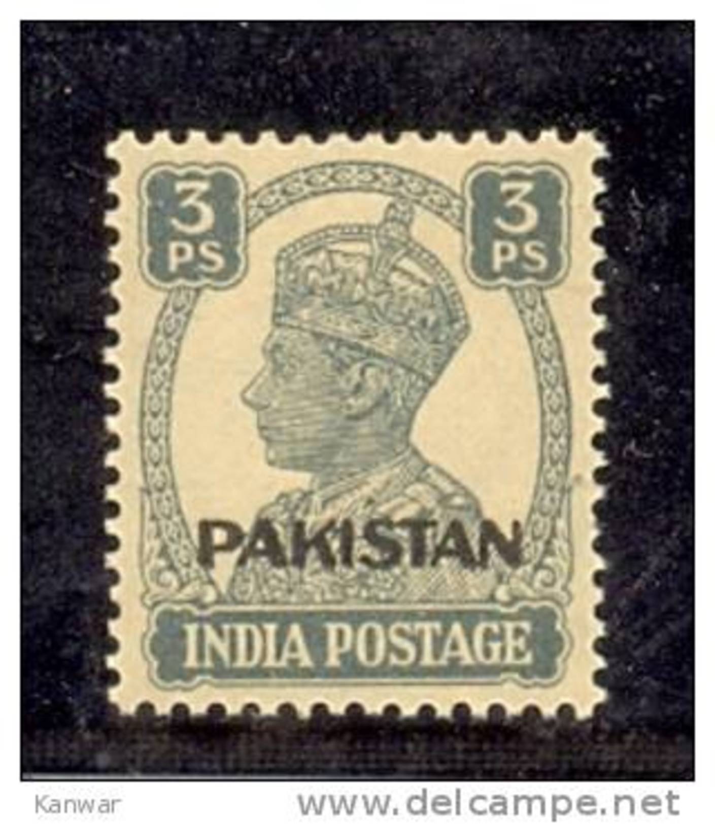 1941 BRITISH INDIA 3P O/P PAKISTAN KGV1 MINT NEVER HINGED STAMP UMM. - Pakistan