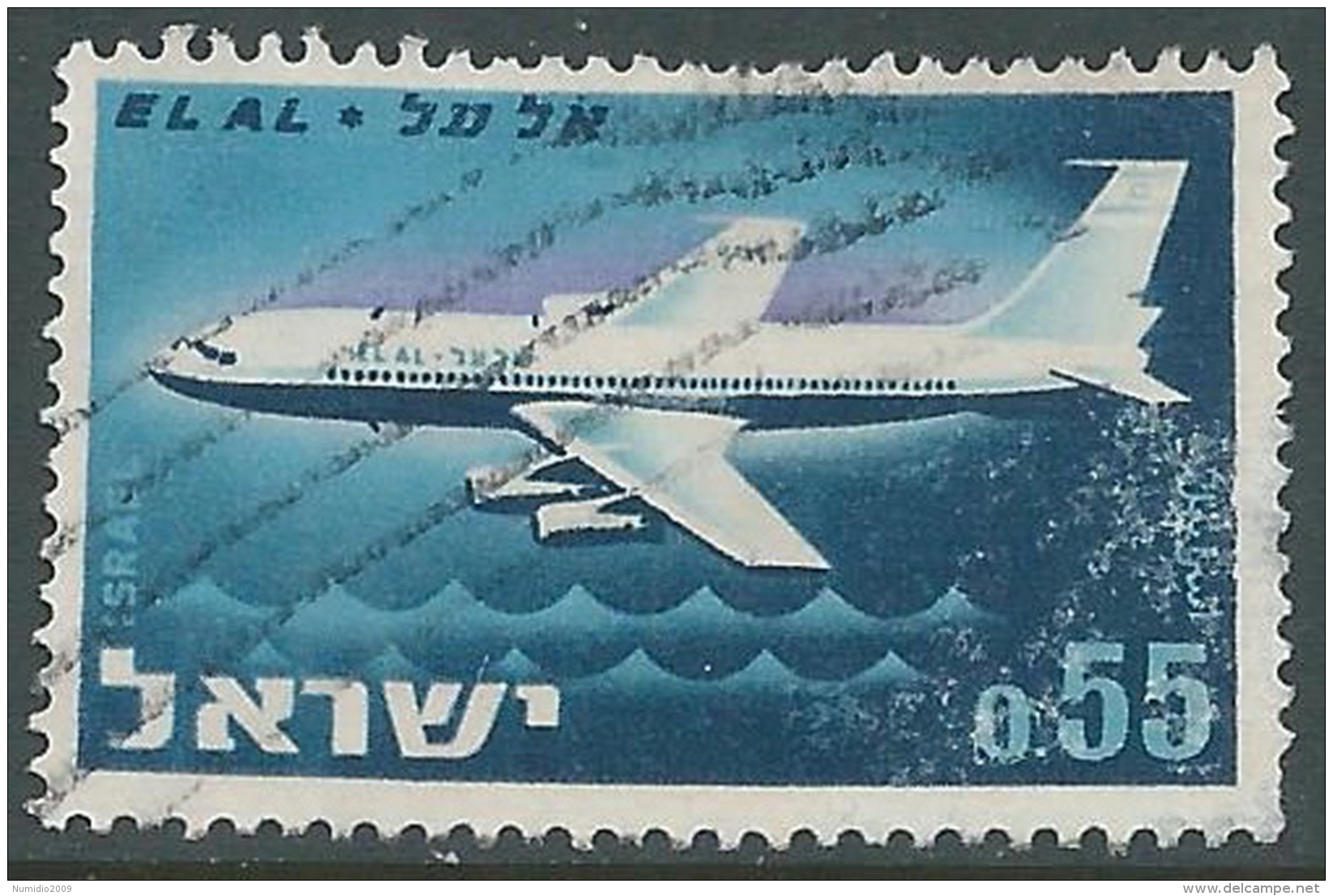 1962 ISRAELE USATO COMPAGNIA AEREA EL AL SENZA APPENDICE - R32-3 - Used Stamps (without Tabs)