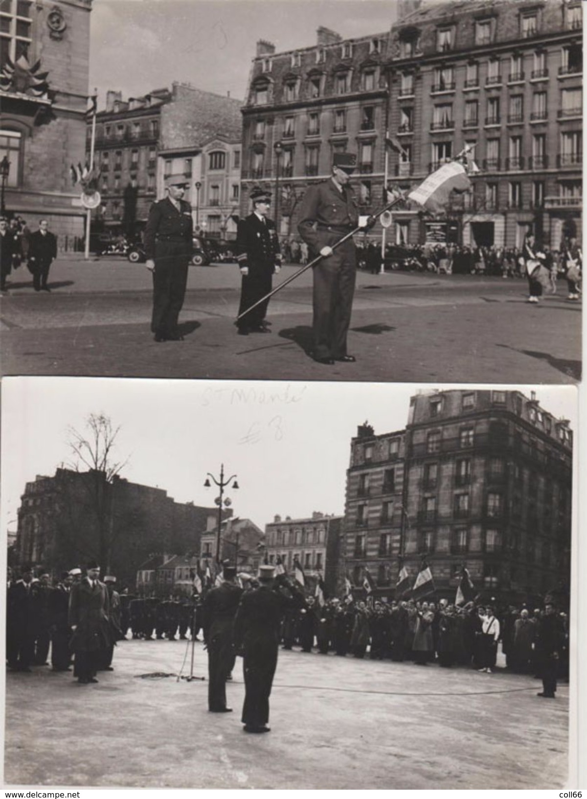 Guerre D'Indochine Remise Du Drapeau à St Mandé Par Général 5 étoiles 2 Photos 18x12cm Originales - Guerre, Militaire