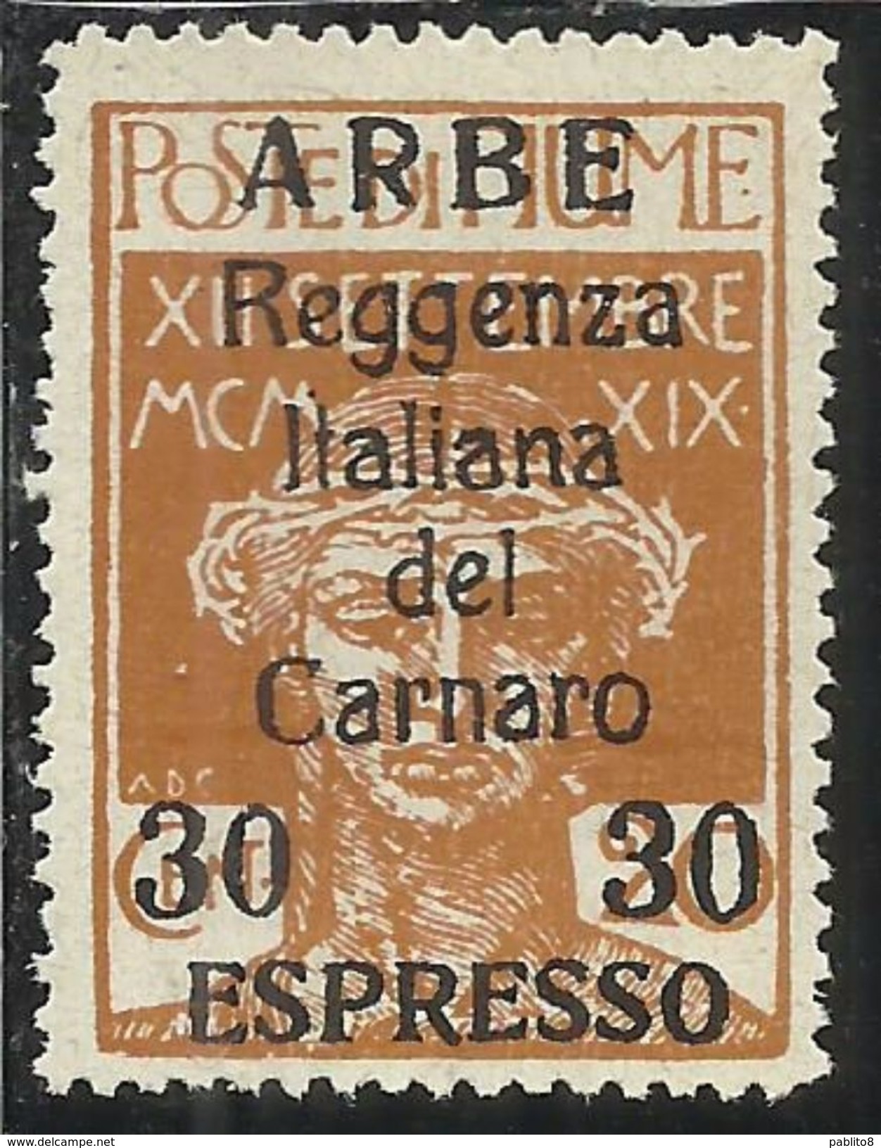 ARBE 1920 ESPRESSO SPECIAL DELIVERY CENT. 30 SU 20 C MNH - Arbe & Veglia