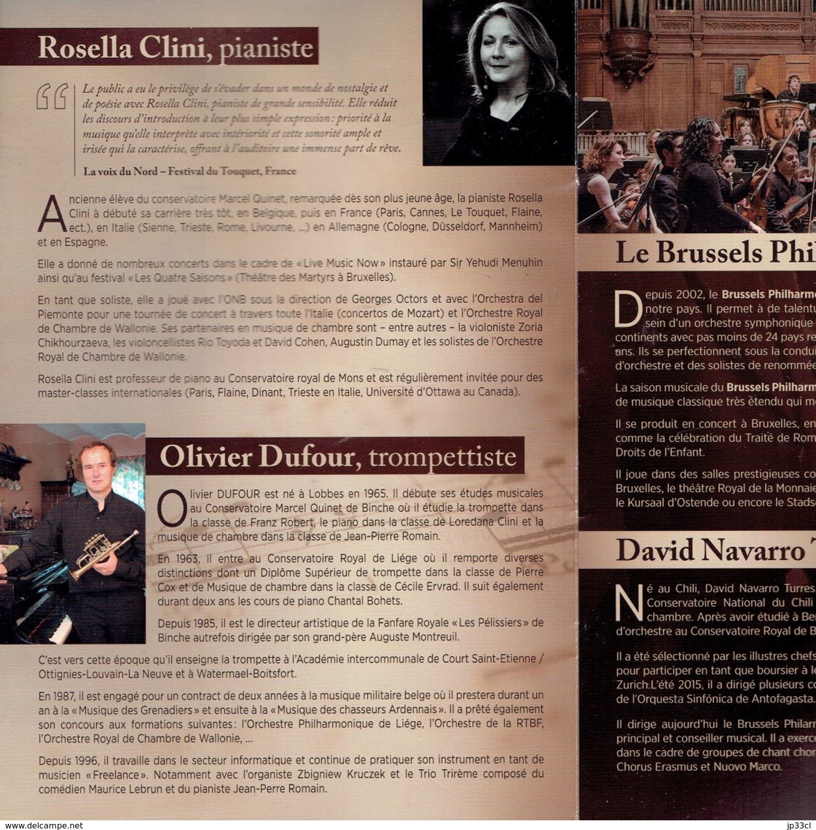 Binche Rosella Clini Olivier Dufour Roger Verstraeten Conservatoire Marcel Quinet Concert De Clôture 10/2016 - Programmes