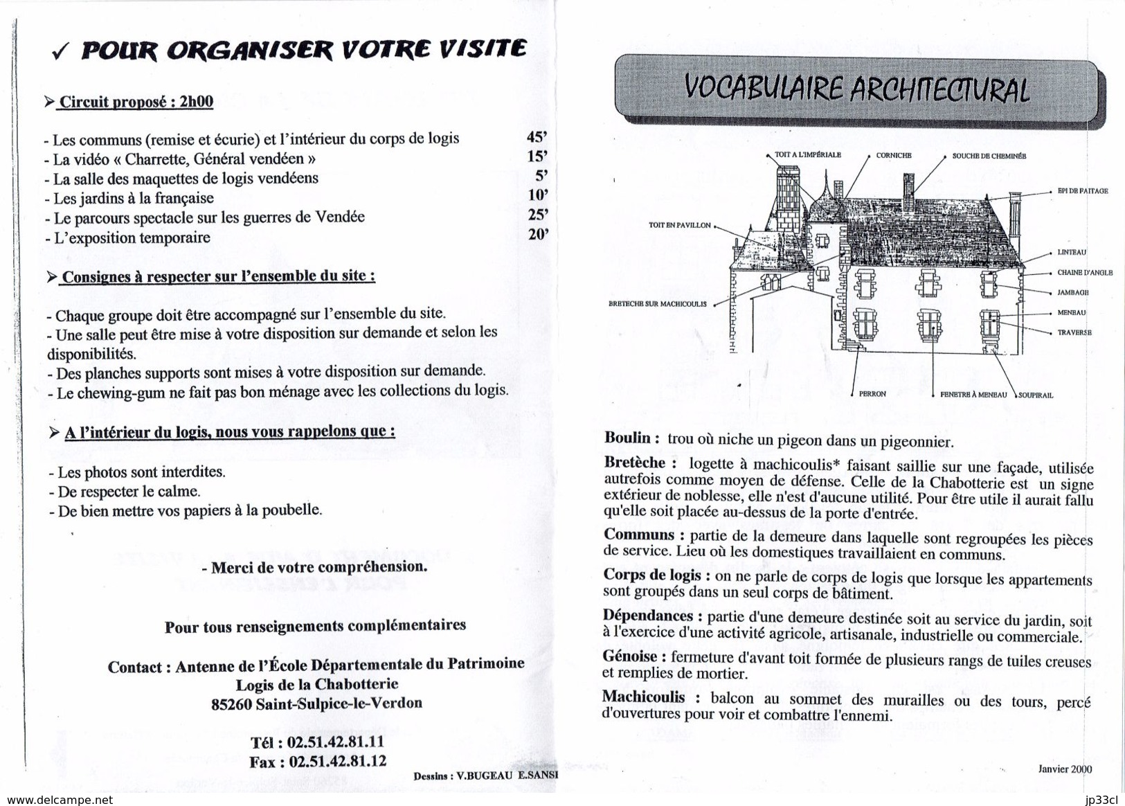 Dossier Pédagogique Sur Le Logis De La Chabotterie, St-Sulpice Le Verdon, Vendée (2005) - Dépliants Touristiques