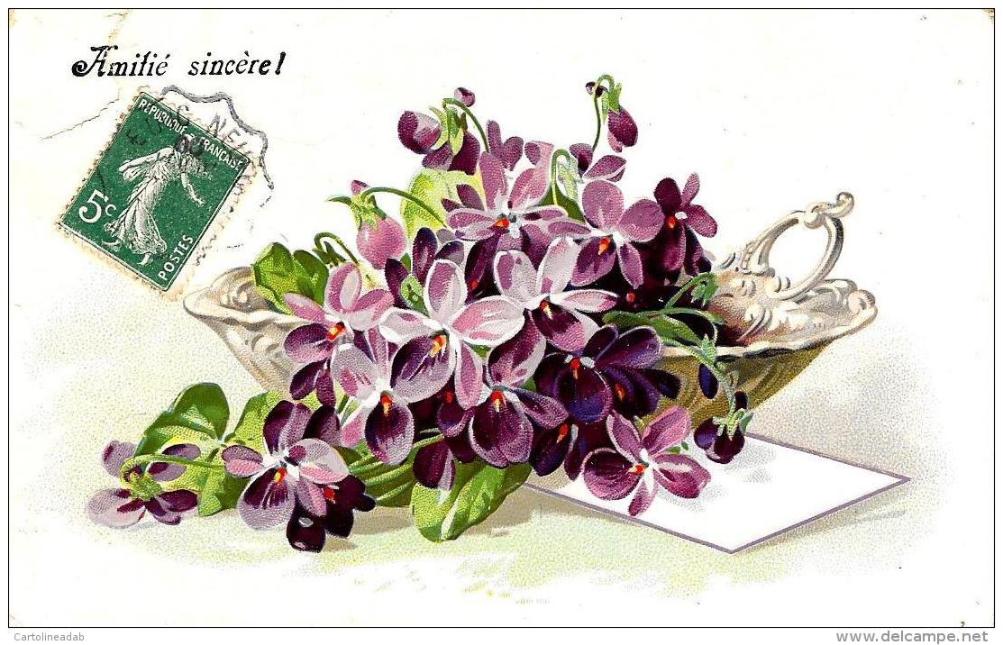 [DC10806] CPA - FIORI - IN RILIEVO - Viaggiata - Old Postcard - Fiori