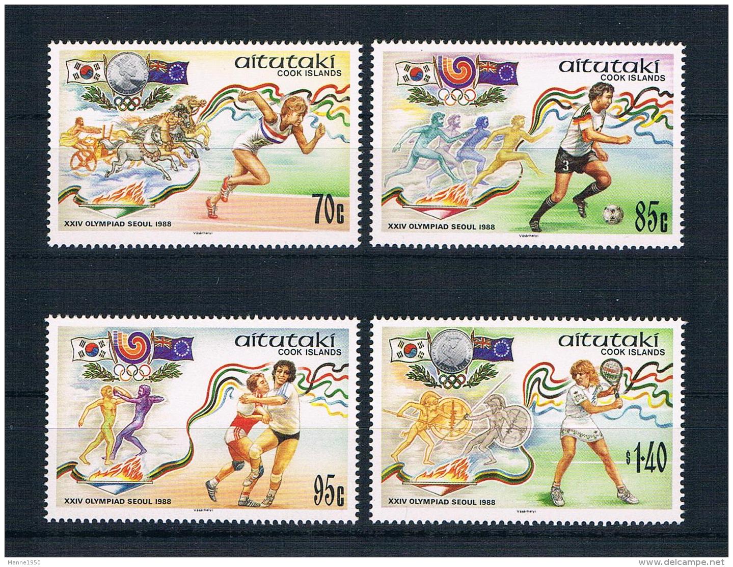 Aitutaki 1988 Olympia Mi.Nr. 632/35 Kpl. Satz ** - Aitutaki