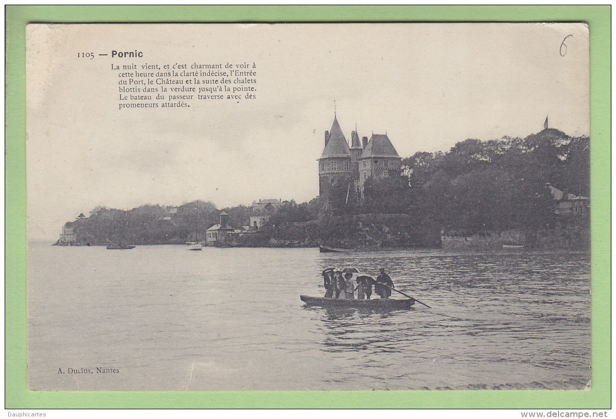 PORNIC : Le Passeur Avec Des Promeneurs Attardés. 2 Scans. Edition Duclos - Pornic