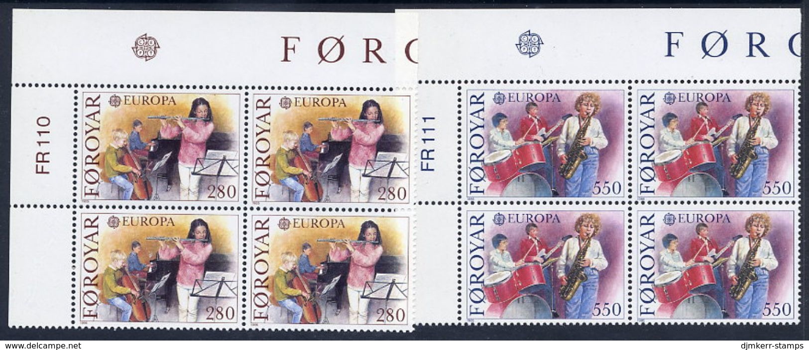 FAROE IS. 1985 Europa: Music Year In Corner Blocks Of 4 MNH / **.  Michel 116-17 - Faroe Islands