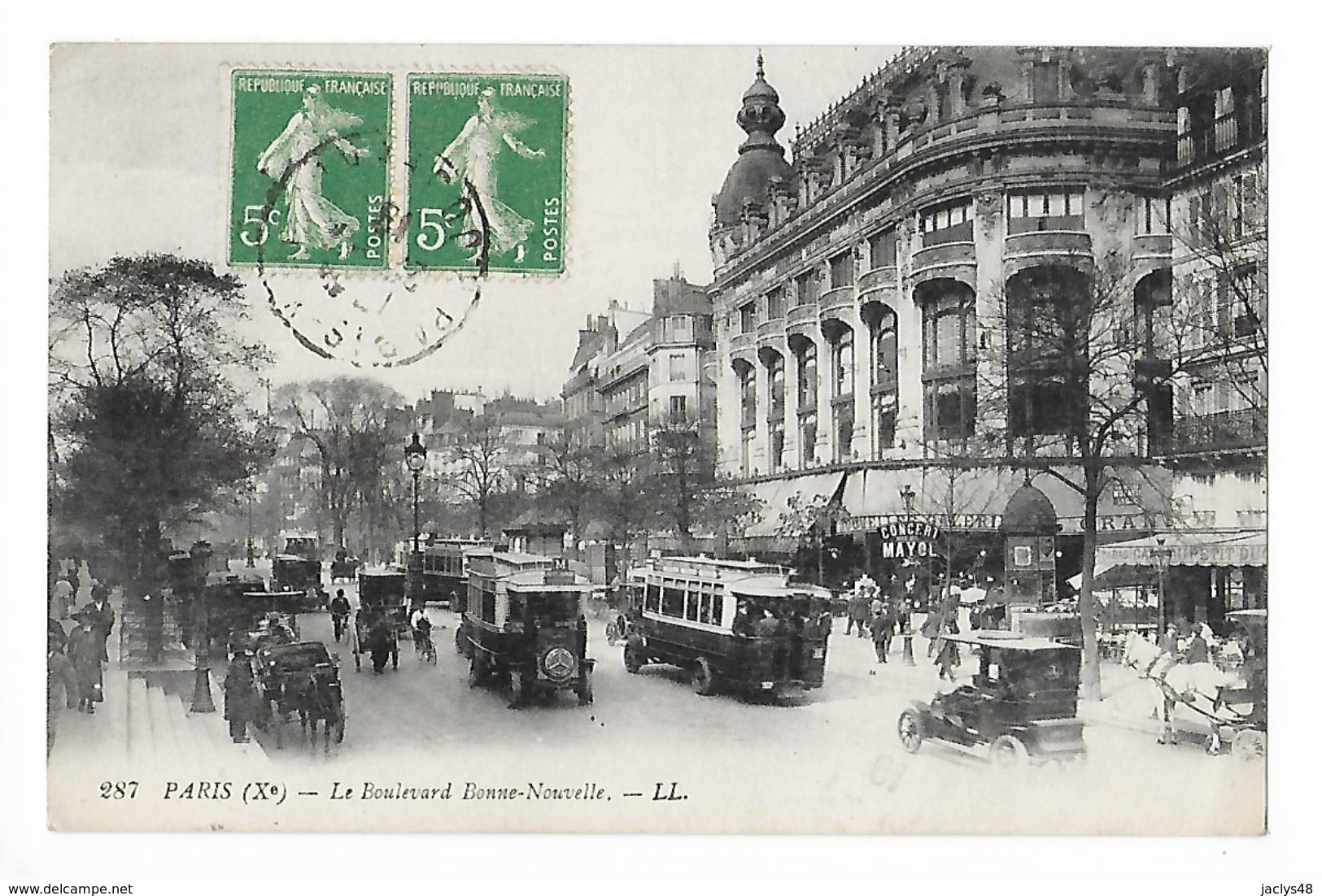 PARIS  (cpa 75)  Le Boulevard Bonne-Nouvelle -   - L 1 - Transport Urbain En Surface