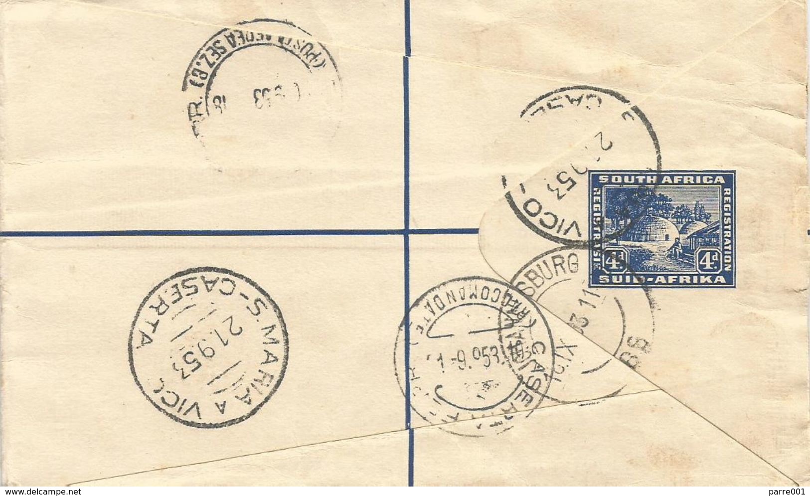 South Africa 1953 Johannesburg Village Type 7b Sehler 2007 Catalogue Postal Stationary Cover - Brieven En Documenten