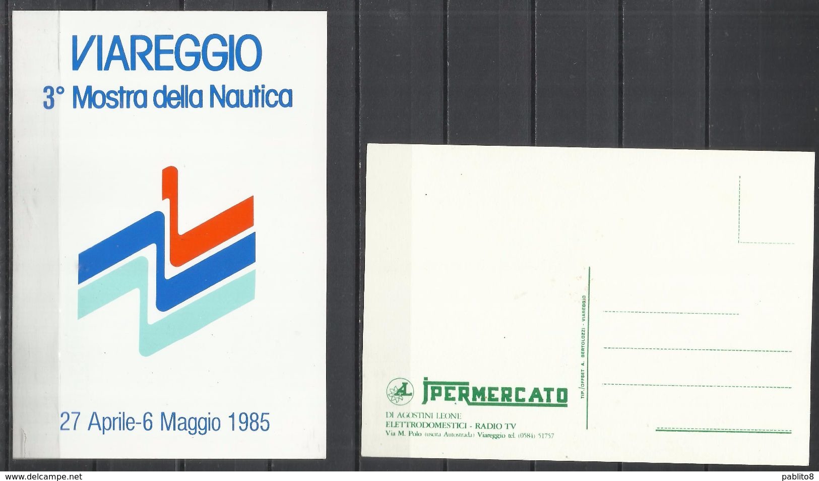 ITALIA ITALY VIAREGGIO 3° MOSTRA DELLA NAUTICA 1985 CARTOLINA POST CARD NUOVA UNUSED - Fiere