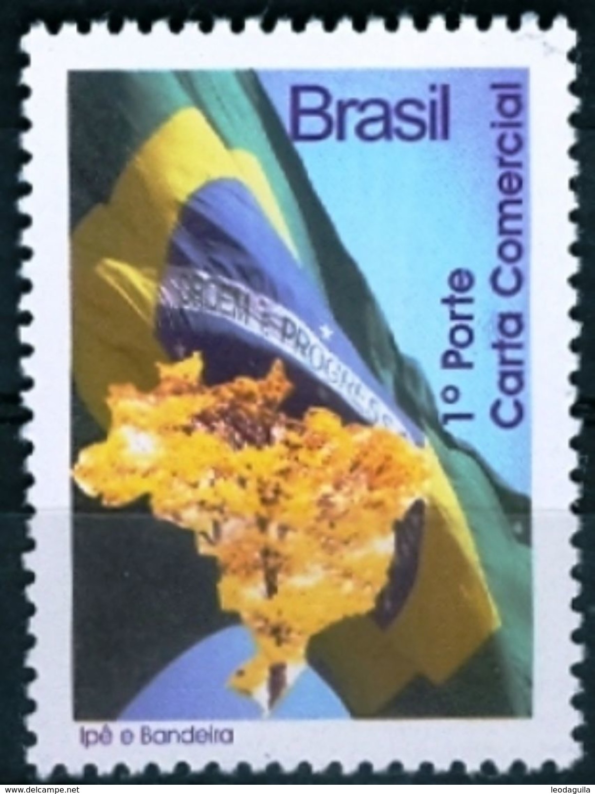 BRAZIL #3003a  - FLAG AND TREE  - VERTICAL FORMAT - Personalisiert