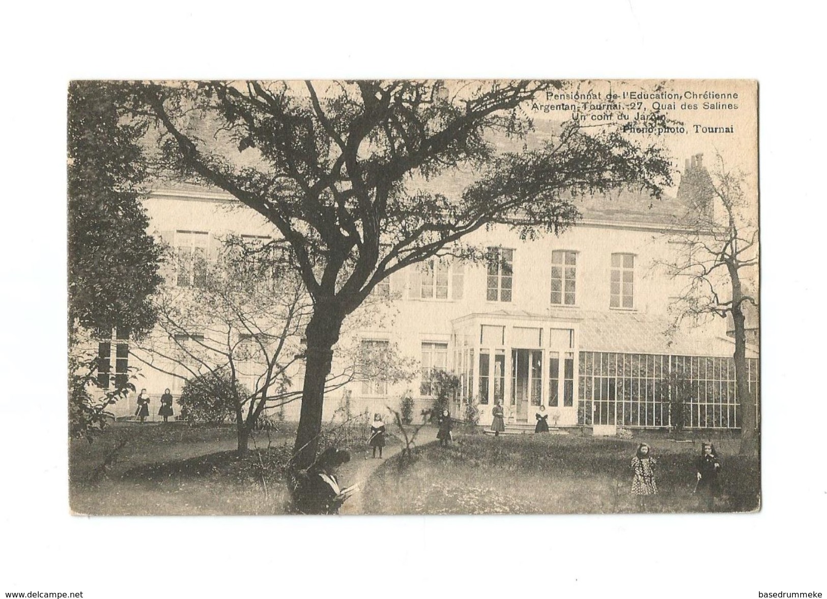 Pensionnat De L'Education Chrétienne - Argentan-Tournai, 27, Quai Des Salines. Un Coin Du Jardin. - Doornik