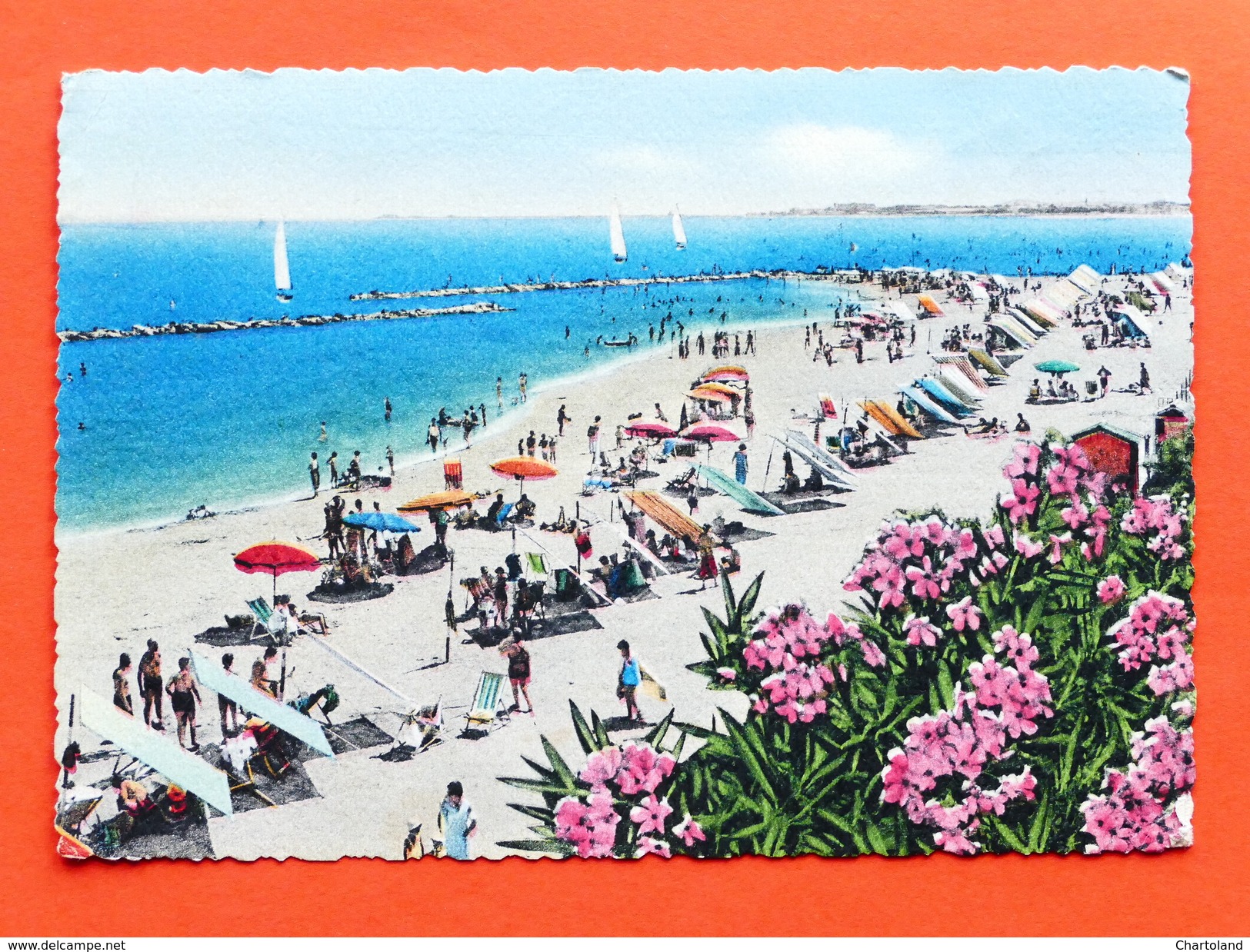 Cartolina Viserba - Spiaggia - Ora Del Bagno - 1958 - Rimini