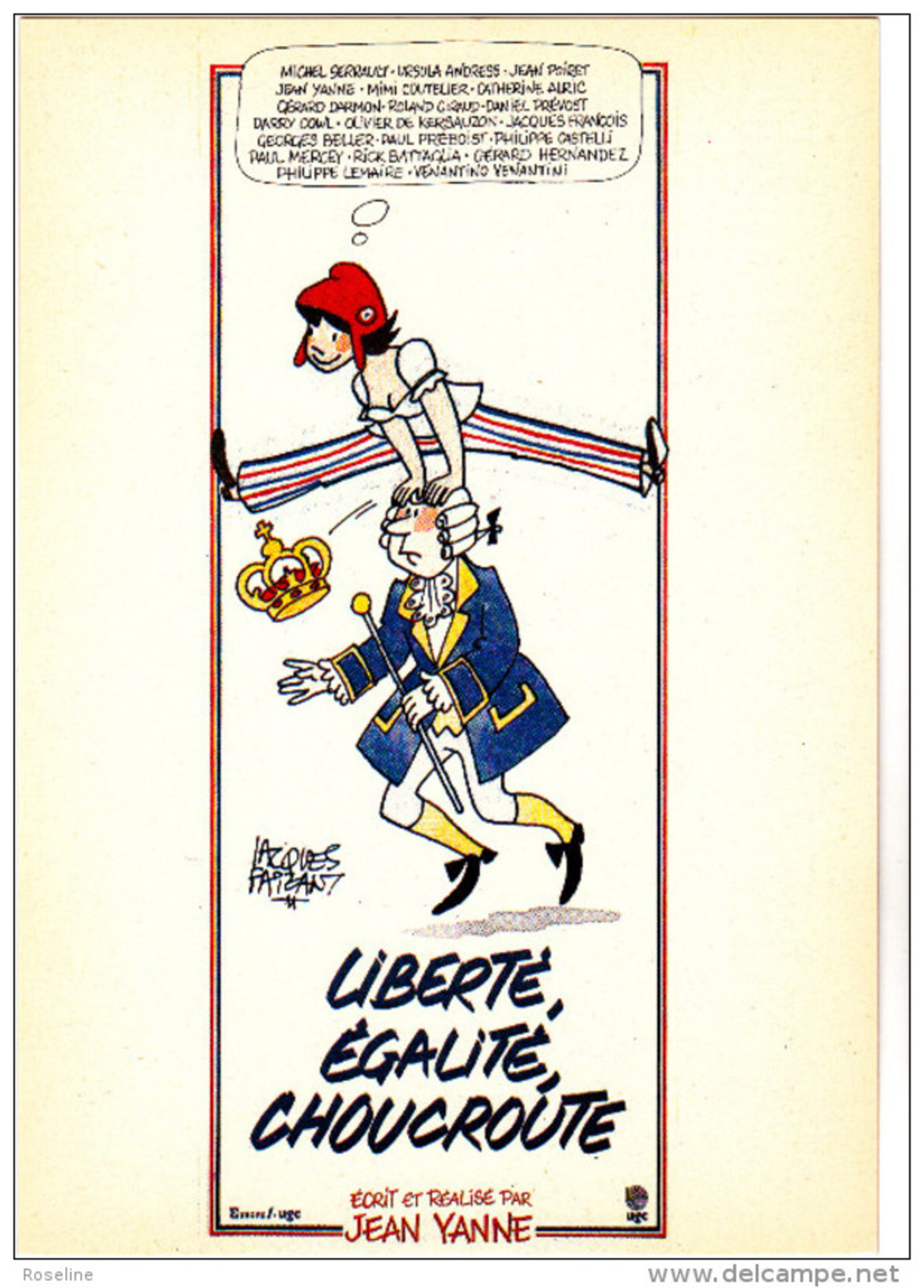 FAIZANT Jacques  Ed Humour Carte N°AC151  - Film Liberté Egalité Choucroute - Révolution  - CPM  10.5x15  Neuve TBE 1985 - Faizant