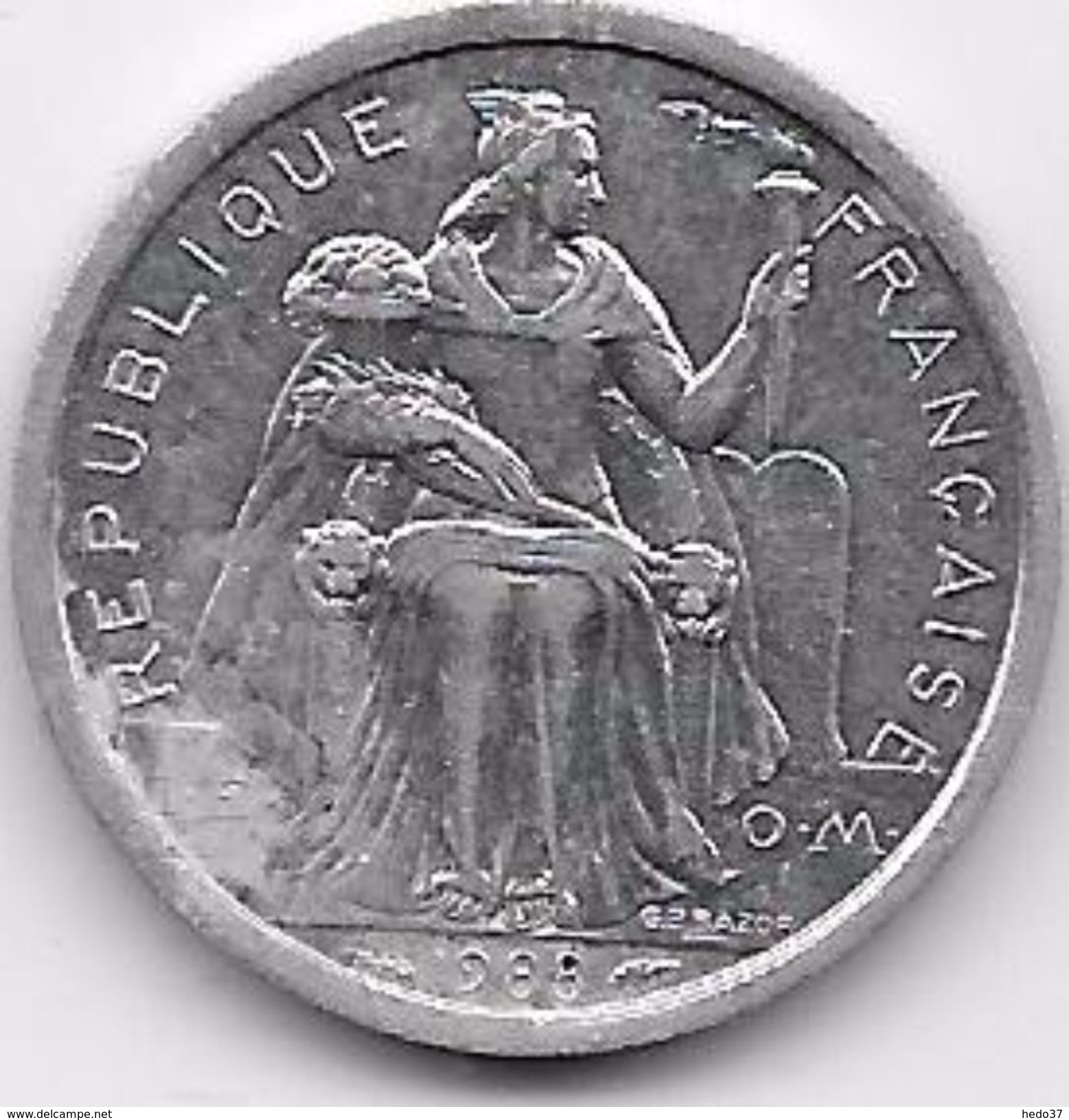 Nouvelle Calédonie 1 Franc 1988 - Nieuw-Caledonië