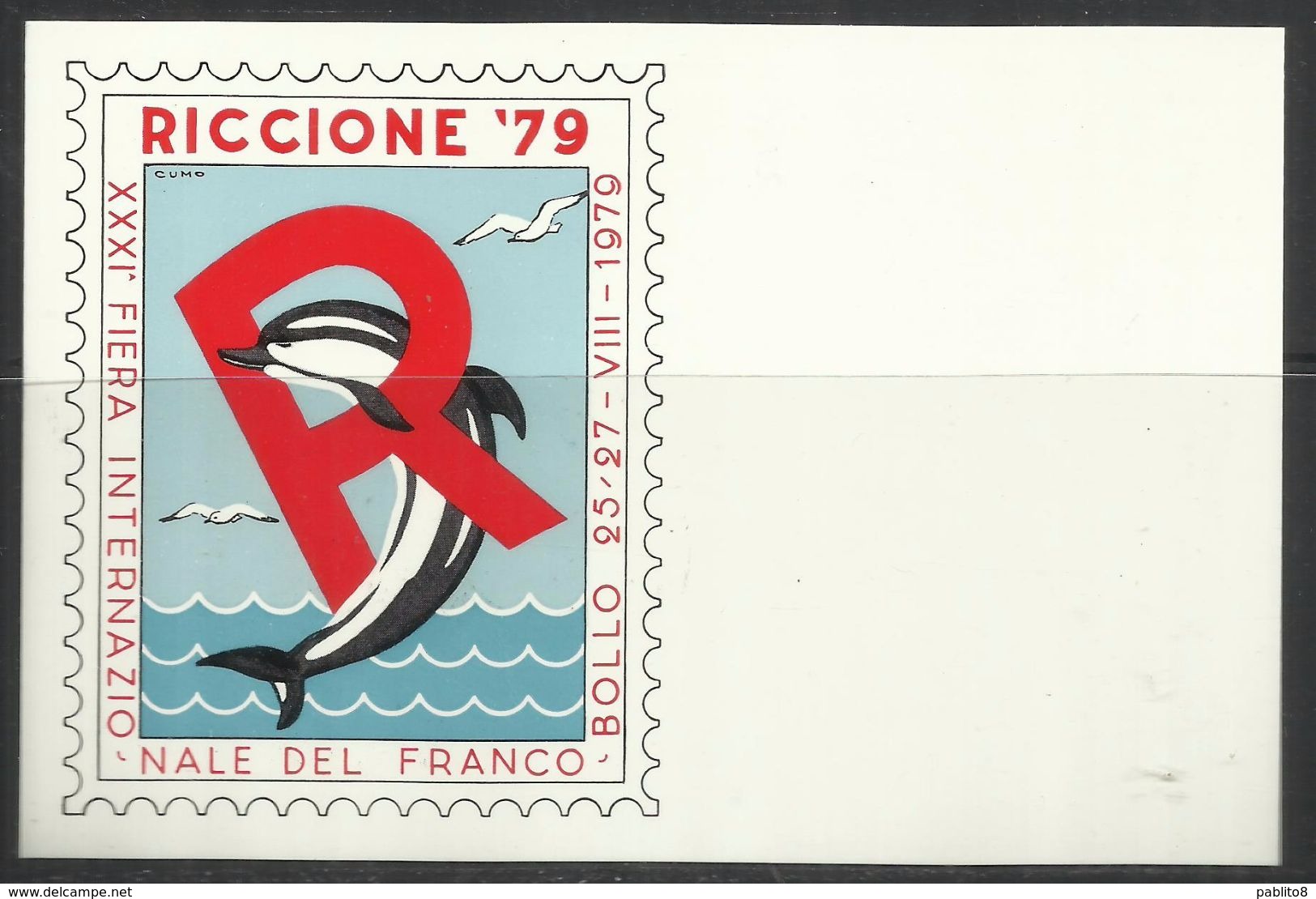 JUGOSLAVIA YUGOSLAVIA RICCIONE 1979 XXXI FIERA INTERNAZIONALE DEL FRANCOBOLLO CARTOLINA POST CARD ANNULLO SPECIALE - Borse E Saloni Del Collezionismo