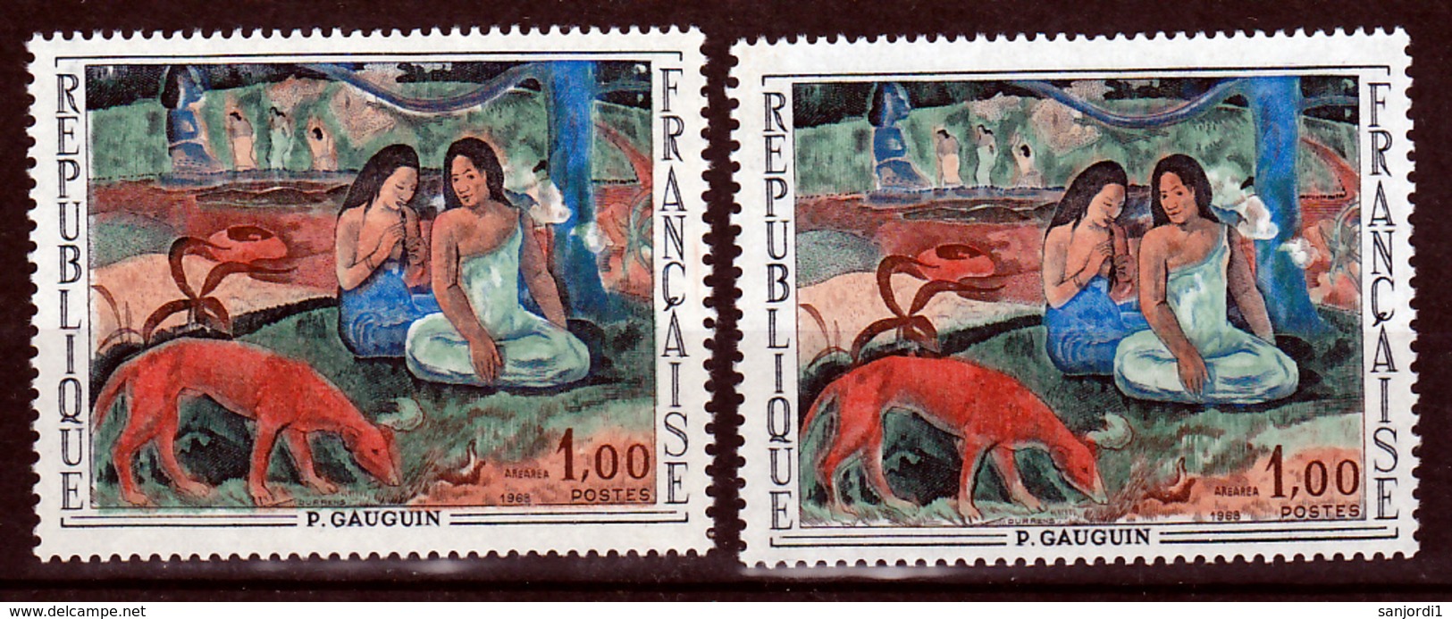 France 1568 Variété Impression Décalée Signature Année Sur Blancet Normal Tableau De Gauguin Neuf ** TB MNH Sin Charnela - Ungebraucht