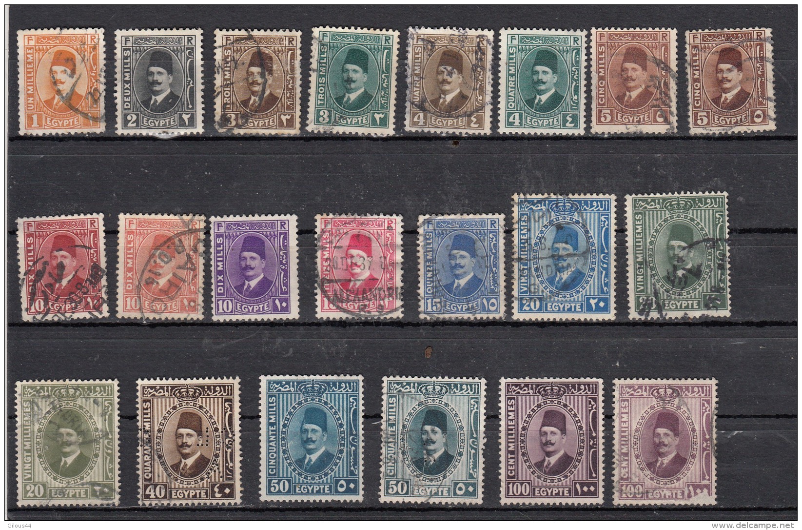 Egypte  Roi Fouad 1er 21 Valeurs - Used Stamps