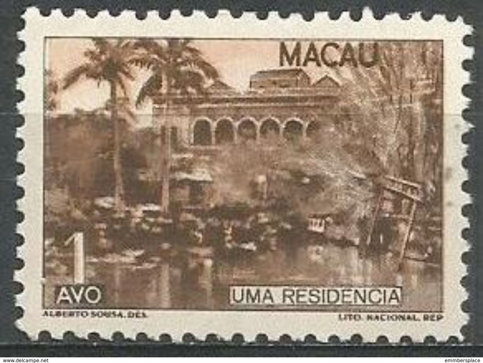 Macau - 1948 Uma Dwelling 1a MNH **  Sc  324 - Unused Stamps