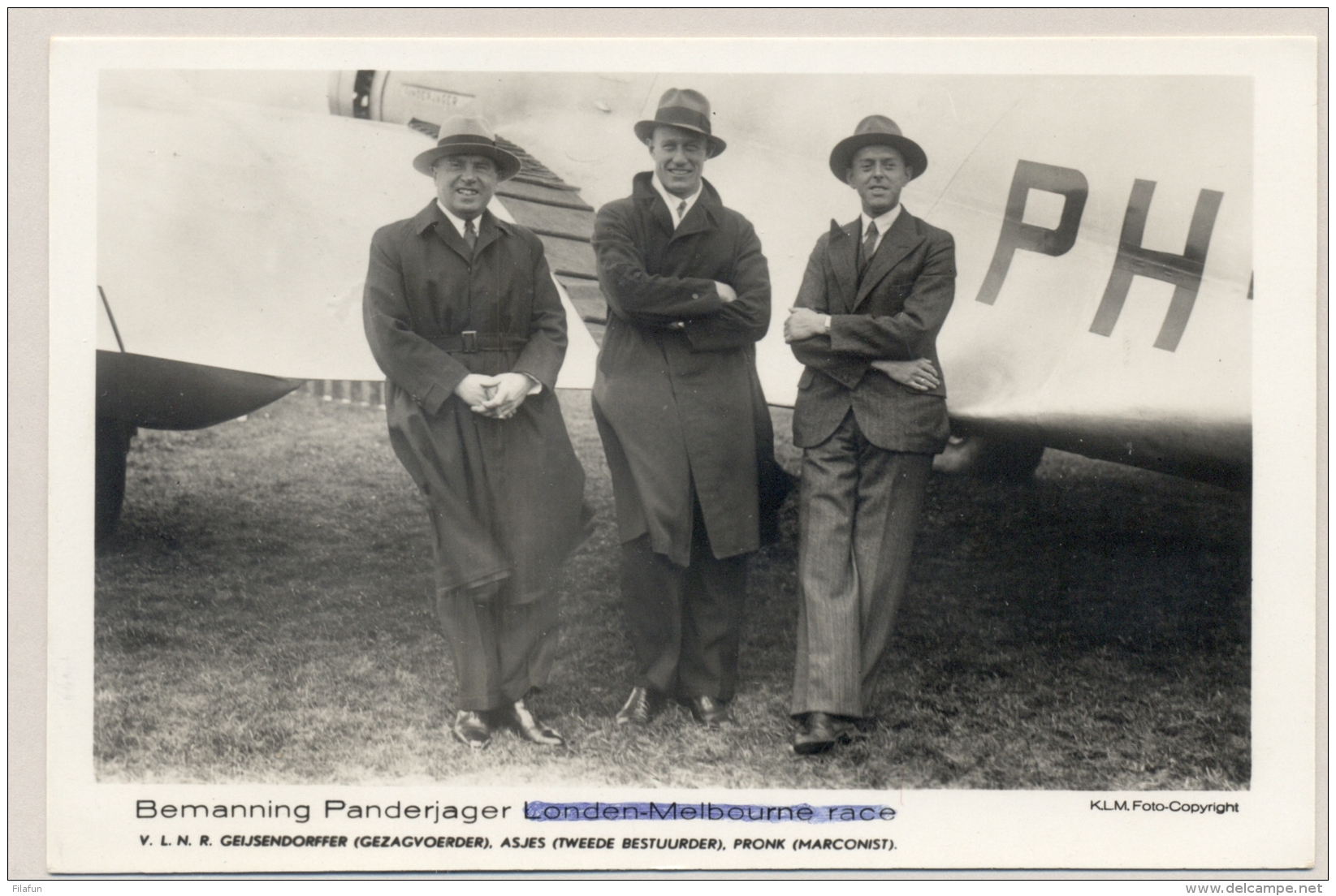 Nederlands Indië - Fotokaart KLM Bemanning PANDERJAGER - Netherlands Indies
