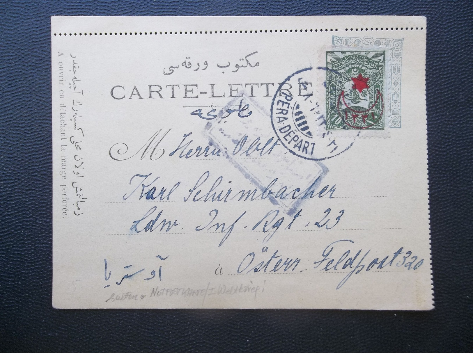 Turkey: Feldpost Letter Card To (?) (#DU10A) - Other & Unclassified