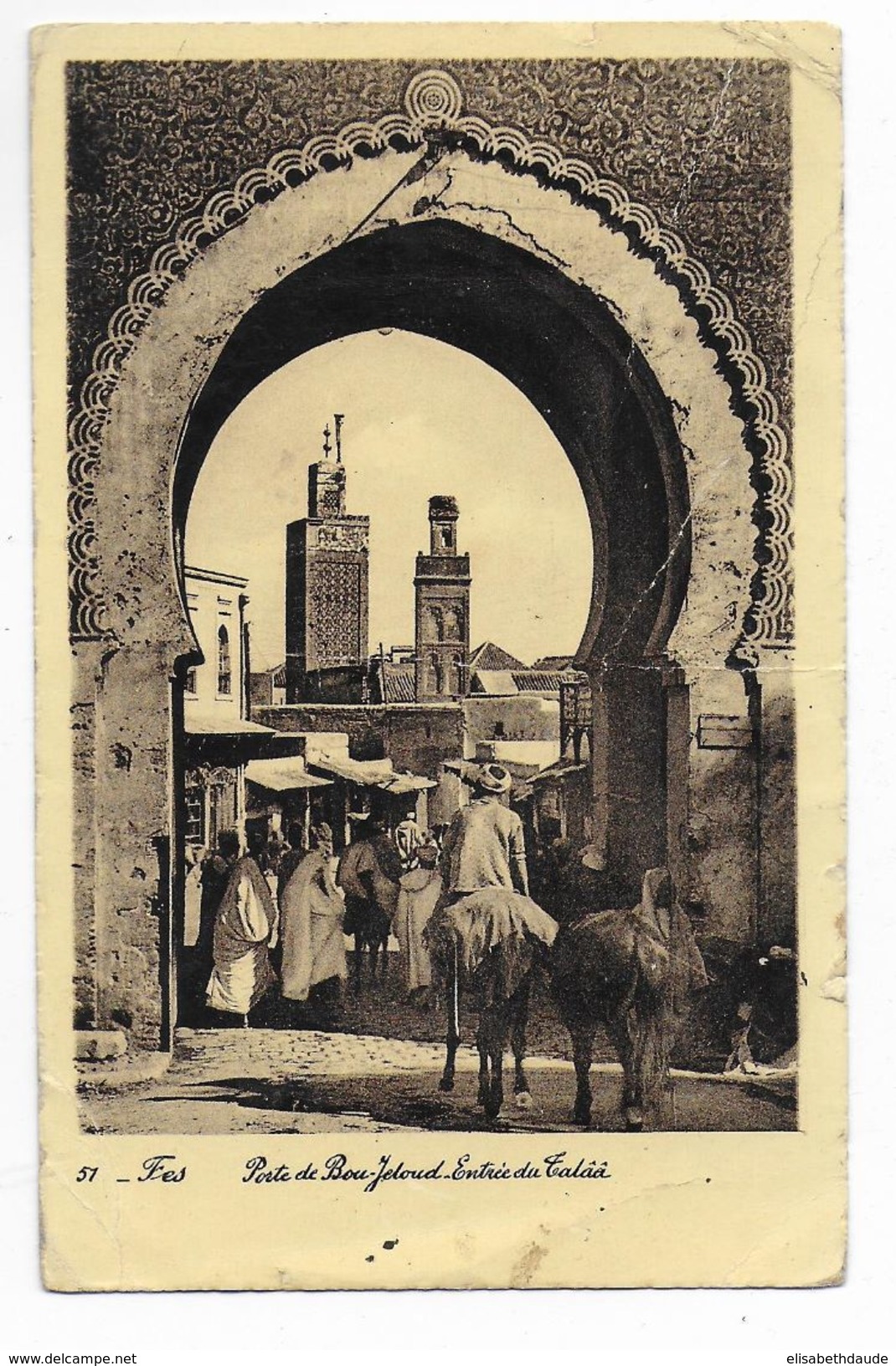 MAROC - 1944 - CARTE ECRITE En ANGLAIS De FES => CASABLANCA Avec CENSURE AMERICAINE De La BASE 0615 - Guerre De 1939-45