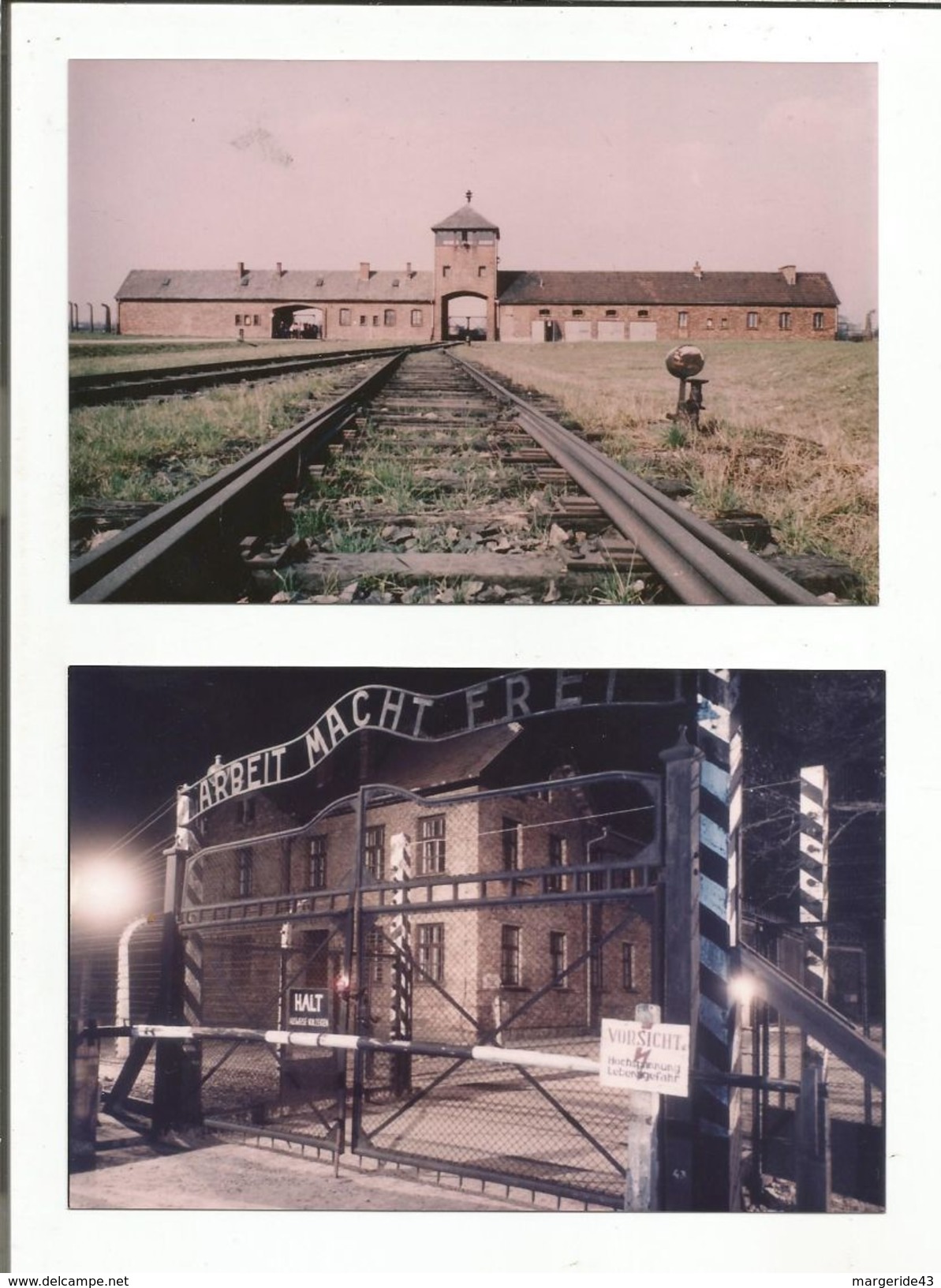 AUSCHWITZ LOT DE PHOTOS CARTES ET TIMBRES